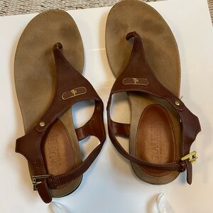 Ralph Lauren  Brown Sandals with Leather Finish
